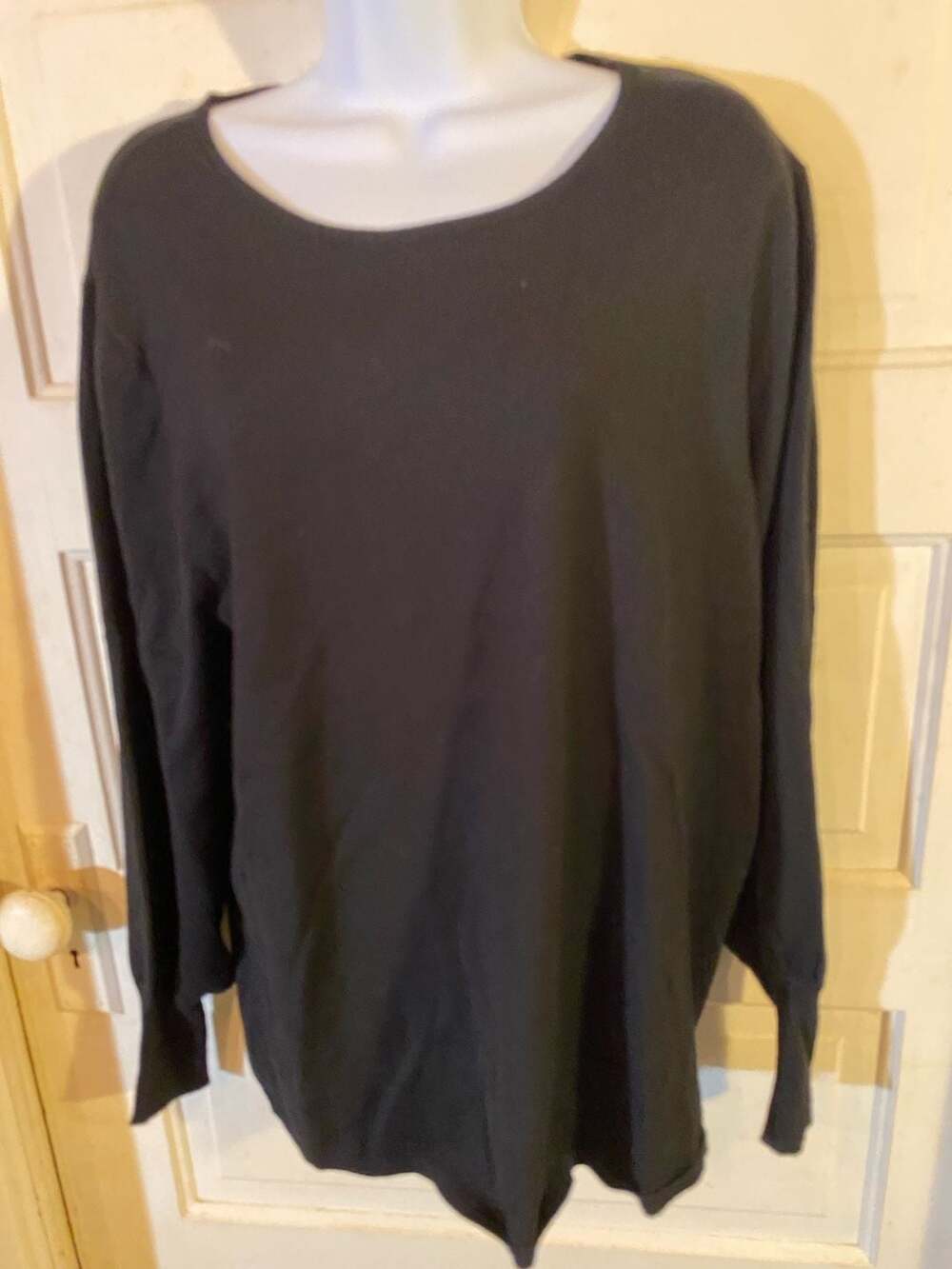 Cato Black Long Sleeve Round Neck Pullover Sweater Top